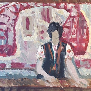 Esquisse. Peinture à l'huile originale de l'artiste ukrainienne Repka V. 22-30 cm huile sur carton des années 1980