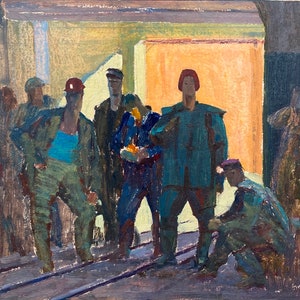 Boceto. Pintura al óleo original del artista ucraniano Chernikov V. 43-49 cm cartón óleo década de 1970