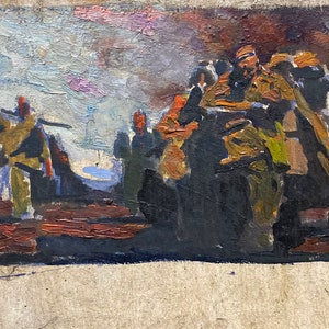 Bosquejo. Pintura al óleo original del artista ucraniano Konstantinopol'skiy 18-41 cm óleo sobre cartón años 60