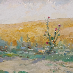 Paisaje. Pintura original del artista ucraniano Yatsenko V. 30-40 cm, óleo sobre cartón.