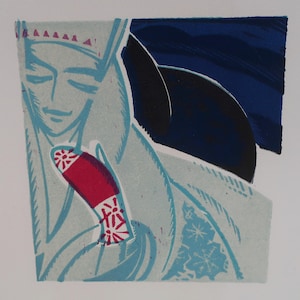 La regina delle nevi. Artista ucraino Prizant L. 11-11 cm, carta linoleum, anni '70