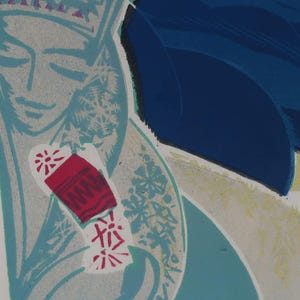 La regina delle nevi. Artista ucraino Prizant L. 11-11 cm, carta linoleum, anni '70