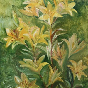 Flores. Pintura original de la artista ucraniana Zakharova, 64-48 cm, óleo sobre cartón, década de 1980.
