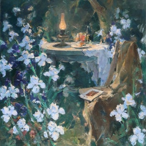 Country evening. Original oil painting by Ukrainian artist Belous V. 70-60cm oil on canvas