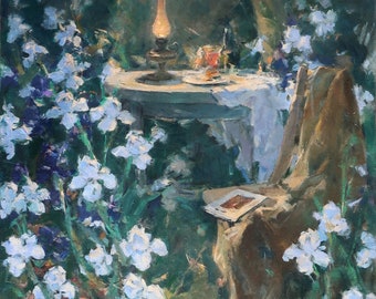 Country evening. Original oil painting by Ukrainian artist Belous V. 70-60cm oil on canvas