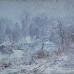 Paisaje. Artista ucraniano Tishchetsky V. 29-49 cm, óleo sobre cartón.