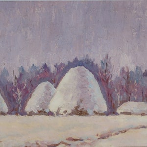 Hiver. L'artiste ukrainienne Vyaly V. 22-36 cm, huile sur carton, années 1980