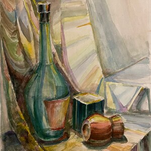 Natura morta. Dipinto originale artista ucraino Pereverzeva L. 59-41 cm acquerello su carta