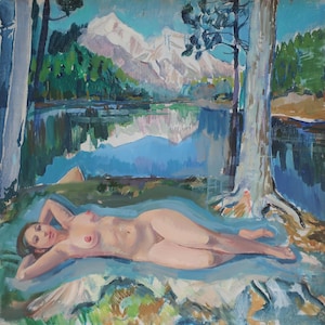 Nude.Ukrainian artist Ganja P. 59-59 cm, oil on canvas, 1990s