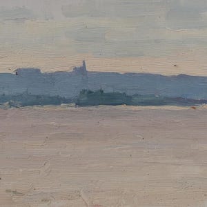 Paysage. Peinture originale de l'artiste ukrainien Chernikov V. 13-32 cm, huile sur carton, années 1970