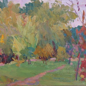 Principios de otoño. Artista ucraniano Shifman I. 39-62 cm, óleo sobre cartón, año 1971