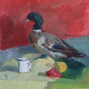 Natura morta. Dipinto originale dell'artista ucraina Zakharova L. 39-40 cm, carta gouache, anni '80