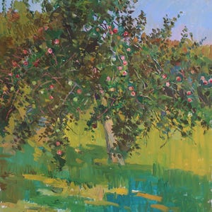 Paysage. Artiste ukrainien Yalansky A. 60-50 cm, huile sur toile sur carton