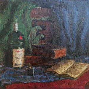 Still life. Oil painting original Ukrainian artist Repka S. 49-59 cm oil on canvas 1980s