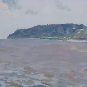 Mar. Pintura original del artista ucraniano Yatsenko, 33-43 cm, óleo sobre cartón, 1973