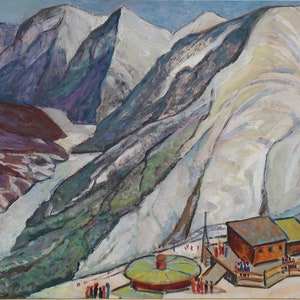 Paysage. Artiste ukrainien Nesterov V. 49-72 cm, huile sur carton, années 1970