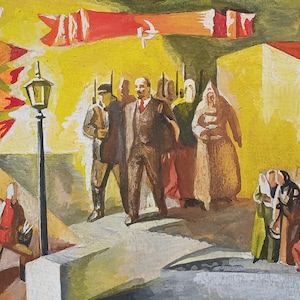Bozzetto per il dipinto. Dipinto originale dell'artista ucraina Zakharova L., 15-32 cm, carta su cartone, tecnica mista, 1989.