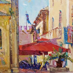 Cityscape. Oil painting original Ukrainian artist Zaborovsky L. 70-50 cm oil on canvas