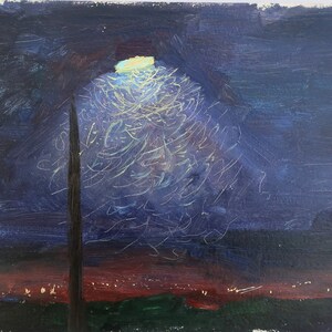 Paisaje Pintura al óleo original del artista ucraniano Chernikov N. 35-48 cm cartón óleo década de 1980