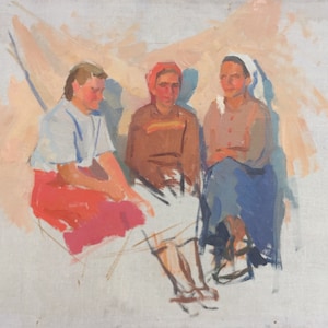 Sketch. Oil painting original Ukrainian artist  50-70 cm oil on canvas 1960s