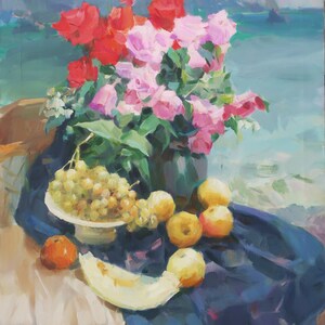 Still life. Oil painting original Ukrainian artist Soroka A. 79-65 cm oil on canvas