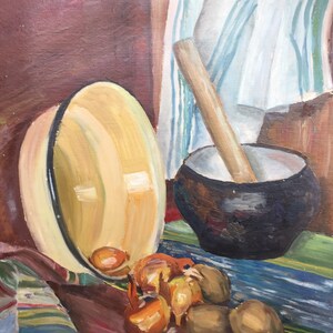 Naturaleza muerta. Pintura al óleo original. Artista ucraniano Vinnik A. 60-46 cm Óleo sobre cartón Años 80