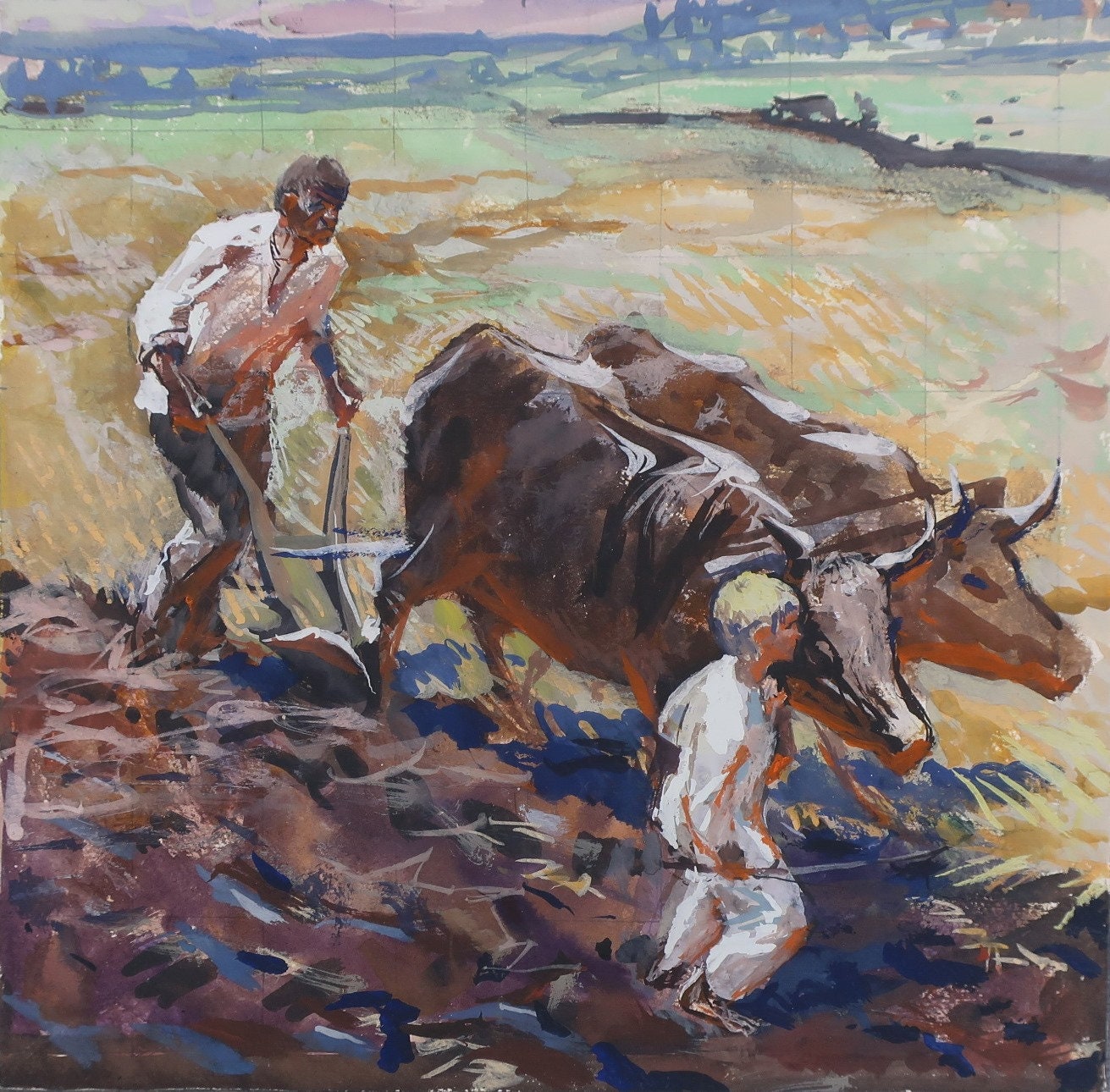 Peasant Labor. Antique Oil Painting Original Socialist Realism Etsy