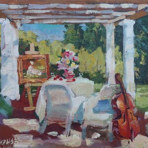 Still life. Oil painting original by Ukrainian artist Voziyanov A. 31-41 cm oil on canvas 1990s