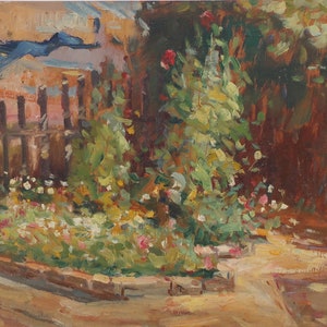 Paysage. Artiste ukrainienne Shurupov K. 24-34 cm, huile sur carton, années 1960