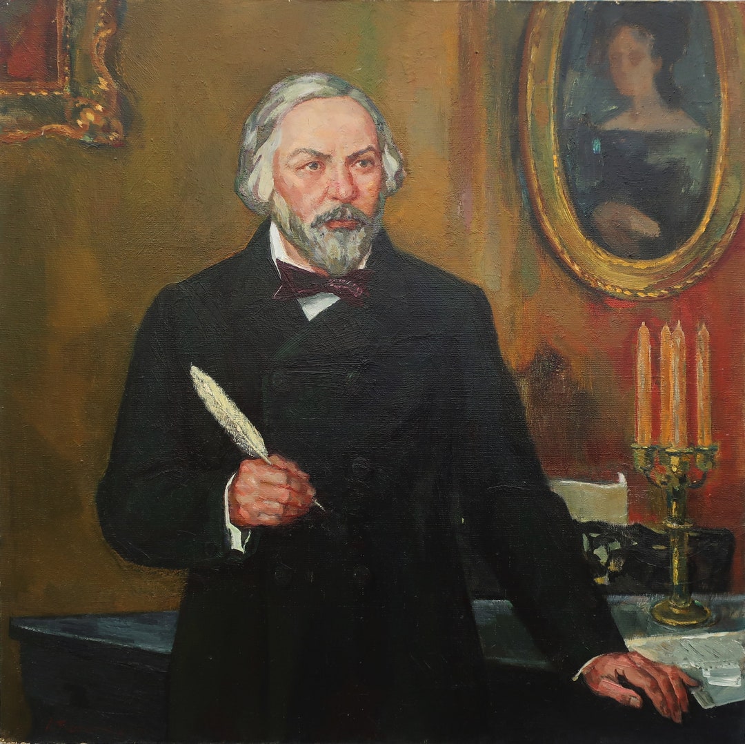 Portrait of Glinka. Antique Oil Painting Original Socialist Realism ...