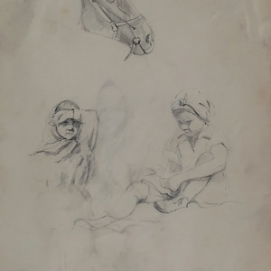 Drawing. Ukrainian artist 27-19cm paper graphics 1970s