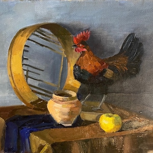 Still life. Oil painting original socialist realism Ukrainian artist Levchishina 40-50 cm oil on canvas 1983year