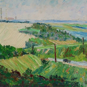 Vistas de Halep. Artista ucraniano Shifman I. 34-48 cm, óleo sobre cartón, 1960