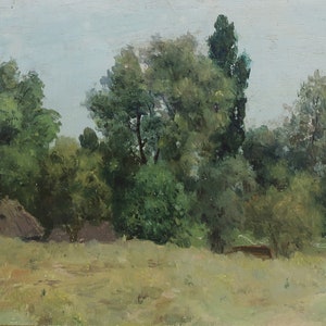 Landschaft.Ukrainischen Künstlers Poltavsky V. 15-23 cm, Öl auf Karton, 1960 Jahre