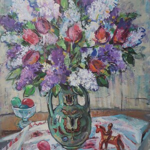 Easter. Original painting by Ukrainian artist Ganja P. 76-59 cm, oil on canvas