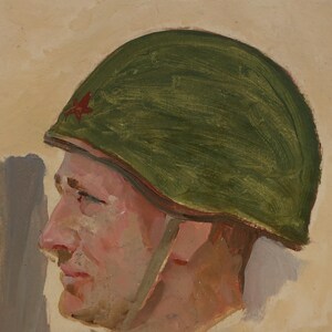 Retrato del artista ucraniano Shurupov K. 19-19 cm, óleo sobre cartón, década de 1970