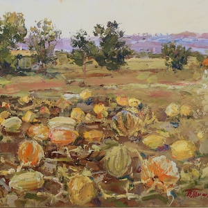 Paysage.Peinture originale de l'artiste ukrainien Tyshetskyi V.35-49 cm, huile sur carton.