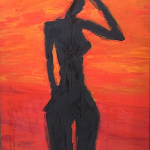 Doubts. Oil painting original socialist realism Ukrainian artist Mikhalchuk V. 60-50 cm oil on canvas