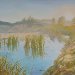 Matin. Artiste ukrainien Nazarenko A. 35-40 cm, huile sur carton