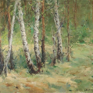 Birches. Original oil painting by Ukrainian artist Belous V. 40-50cm oil on canvas