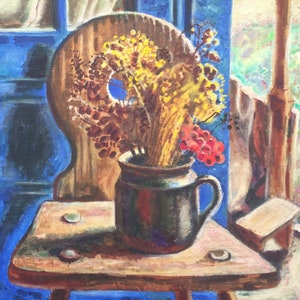 Still life. Oil painting original socialist realism artist Odainik O. 70-70 cm oil on canvas 1984year