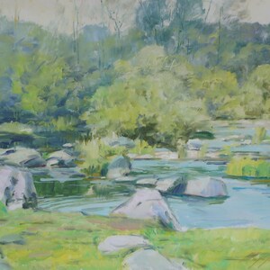 Seuils. Village de Pechora. Artiste ukrainien Nazarenko A.40-50 cm, huile sur carton