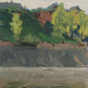 Paysage. Artiste ukrainien Poltavsky V. 24-18 cm, huile sur carton, années 1960