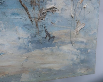 Sunny Day. Antique Oil Painting Original Socialist Realism Soviet