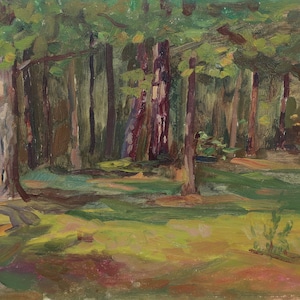 Paysage. Artiste ukrainienne Shurupov K. 24-34 cm, huile sur carton, années 1960