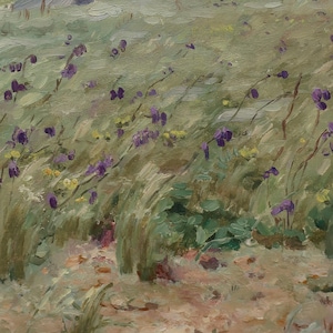 Estepa. Pintura original del artista ucraniano Kikinev V. 36-23 cm, óleo sobre cartón, década de 1980