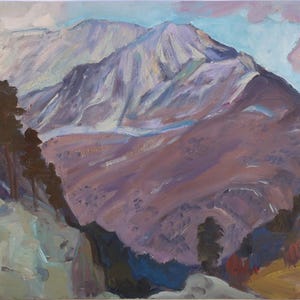 Paysage. Artiste ukrainien Nesterov V. 49-68 cm, huile sur carton, années 1970
