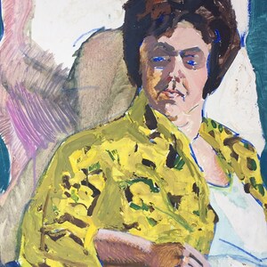 Portrait of a woman. Oil painting original socialist realism Ukrainian artist 70-50 cm cardboard oil 1970s