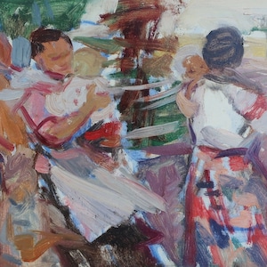 Oil painting original Ukrainian artist Sogoyan V. 23-47cm oil on cardboard 1970s