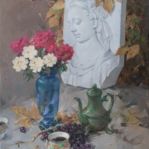 Still life .Original oil painting Ukrainian artist Belous V. 60-50cm oil on canvas 1998year